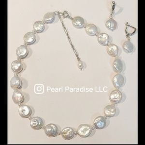 Legacy coin pearl necklace